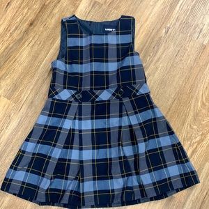 Lands End School Uniform Girls Plaid Jumper Classic Navy Plaid Girls Size 6